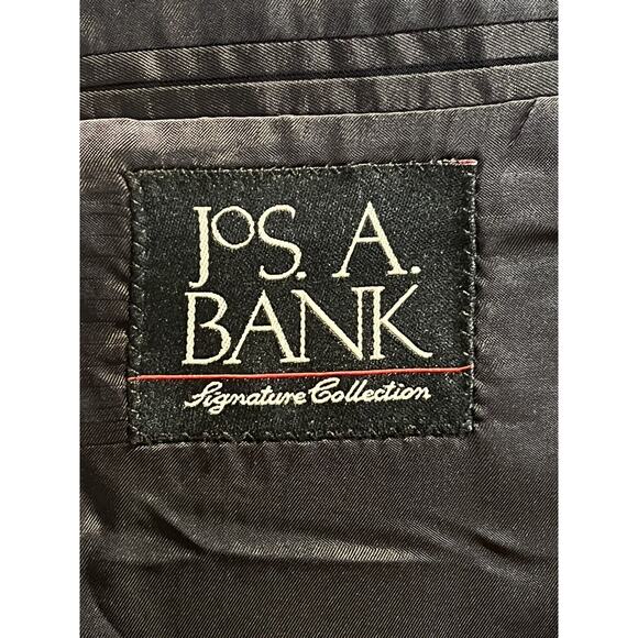 Jos A Bank Signature 42L Navy Blue Micro Pinstripe Silk Wool Blazer Suit Jacket - Picture 13 of 14